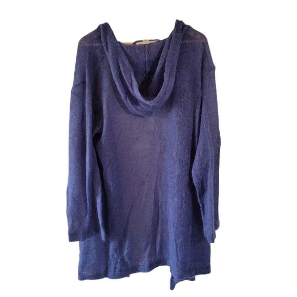 Victoria's Secret Blue Mohair Open Front Hooded Cardigan M/L Breathable Casual - Picture 2 of 10